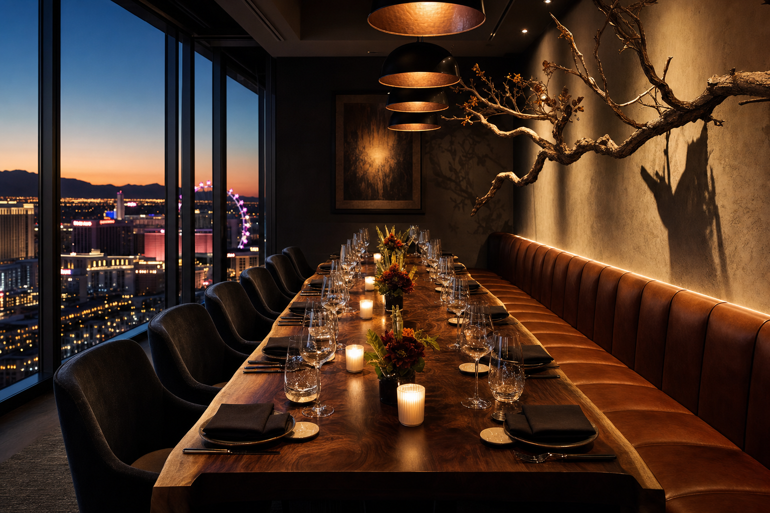 The Urban Flats private dining room with skyline views